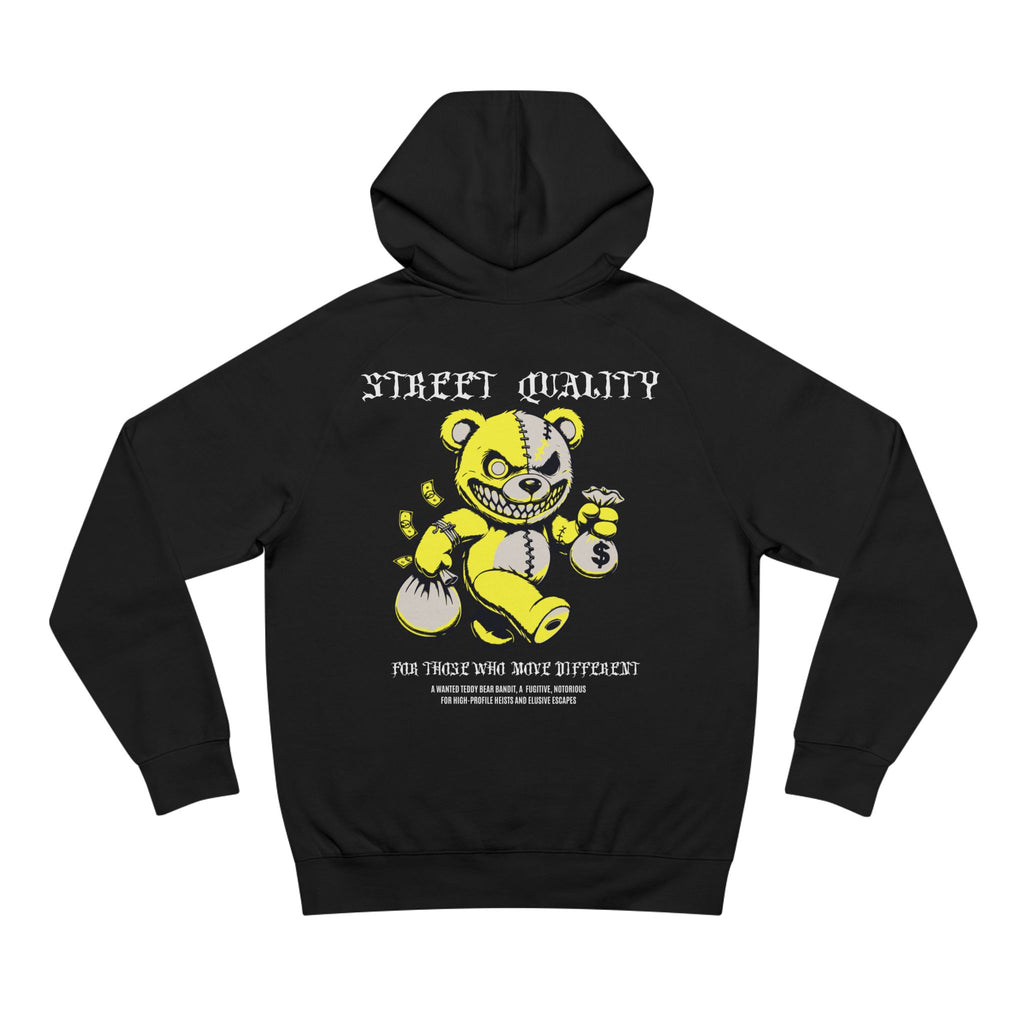 Street Quality Hoodie — Yellow Grinning Bear Graphic